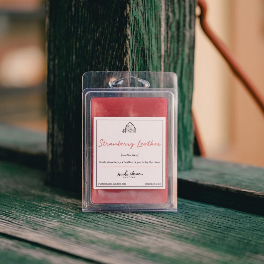 Rustic Charm Candles | Wax Melt | Strawberry Leather