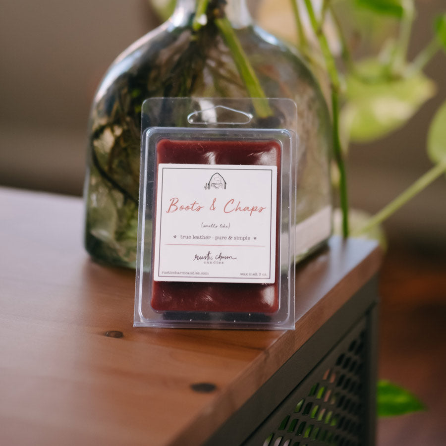 Rustic Charm Candles | Wax Melt | Boots & Chaps (Leather)