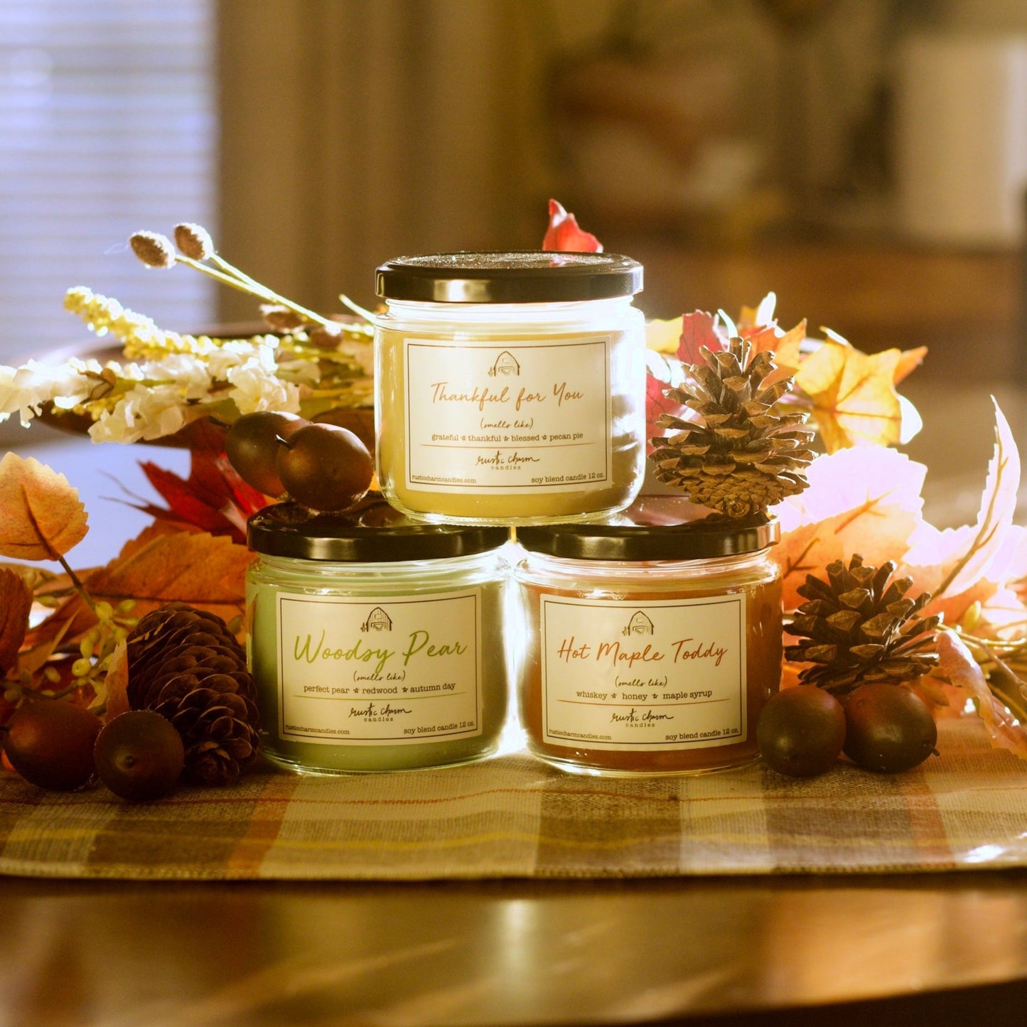 Warm Woods - November's Three Candle Collection