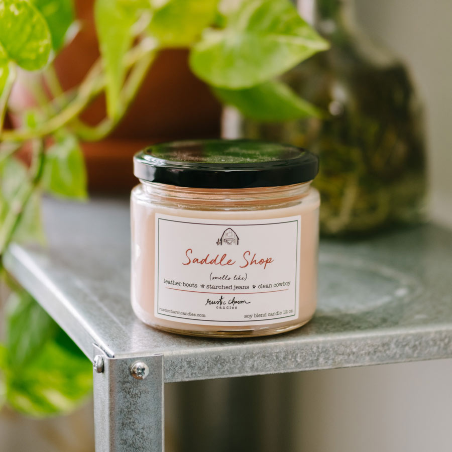 Saddle Shop Scented Candle | Rustic Charm Candles